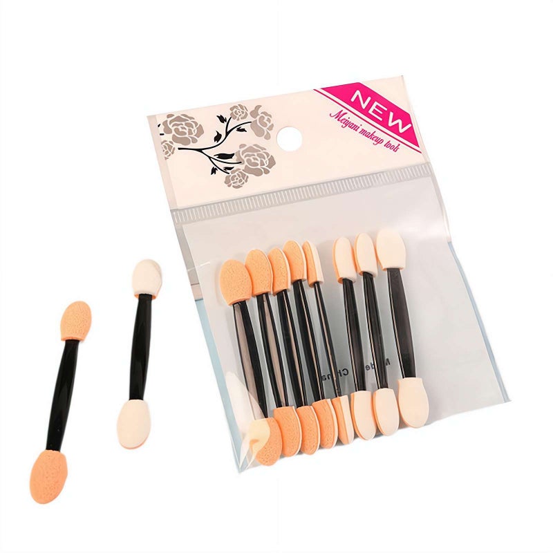 Mini Dual Head Eyeshadow Sponge Stick Latex Makeup Blender Disposable Strong Pigment Pickup Crease Proof Applicator Soft Travel Size Blending Tool Professional Seamless Eyeshadow Brush - Image 1